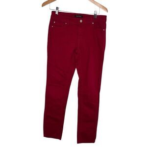 White House Black Market Blanc Slim Leg Red Burgundy Stretch Jeans Size 4R